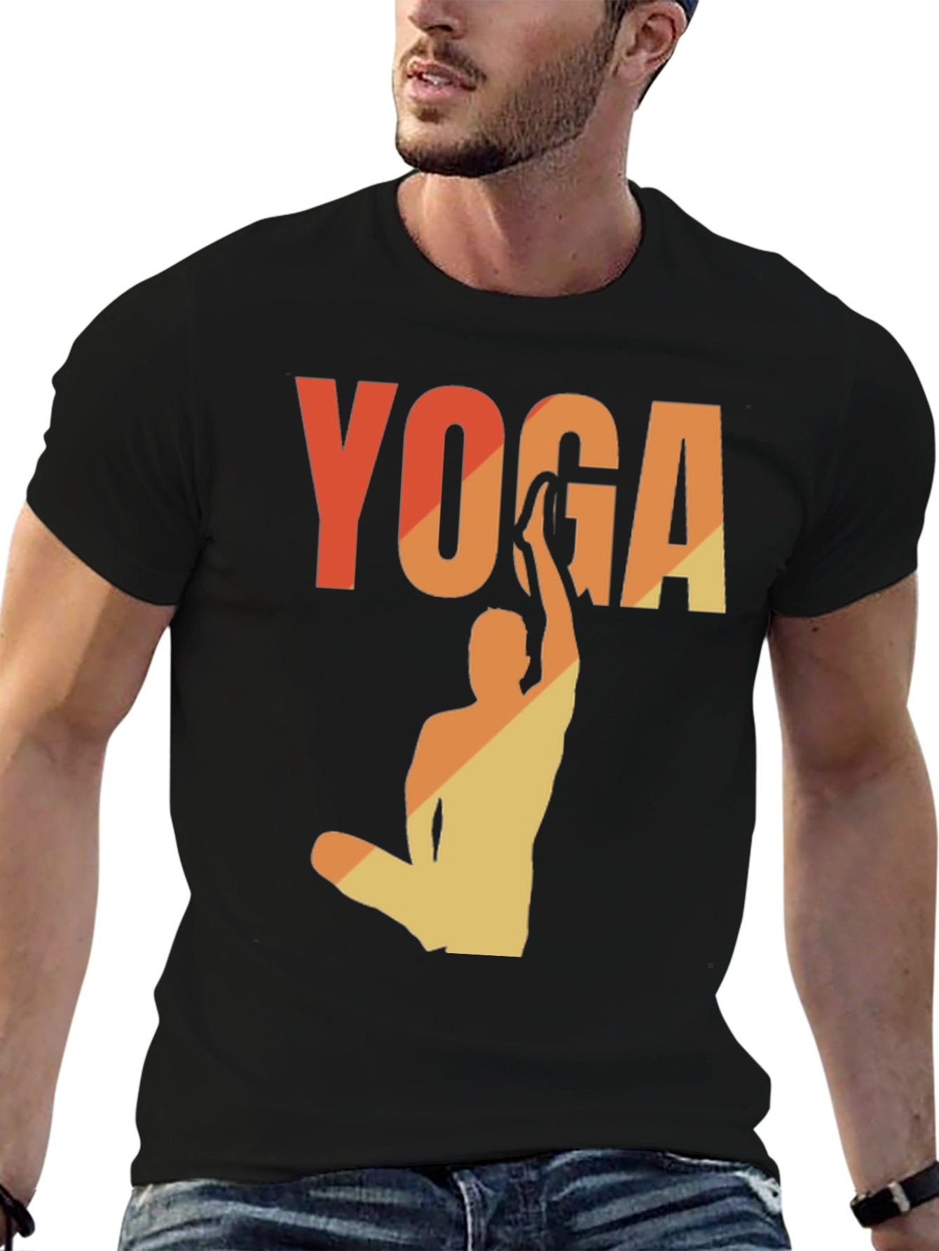 Black Yoga Pose Graphic Tee - Relaxed Fit view 6