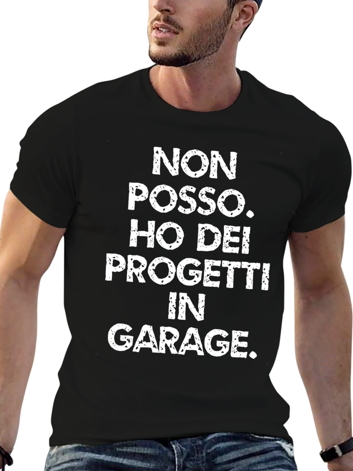 Black Garage Projects T-Shirt - Funny Italian Saying Tee view 6