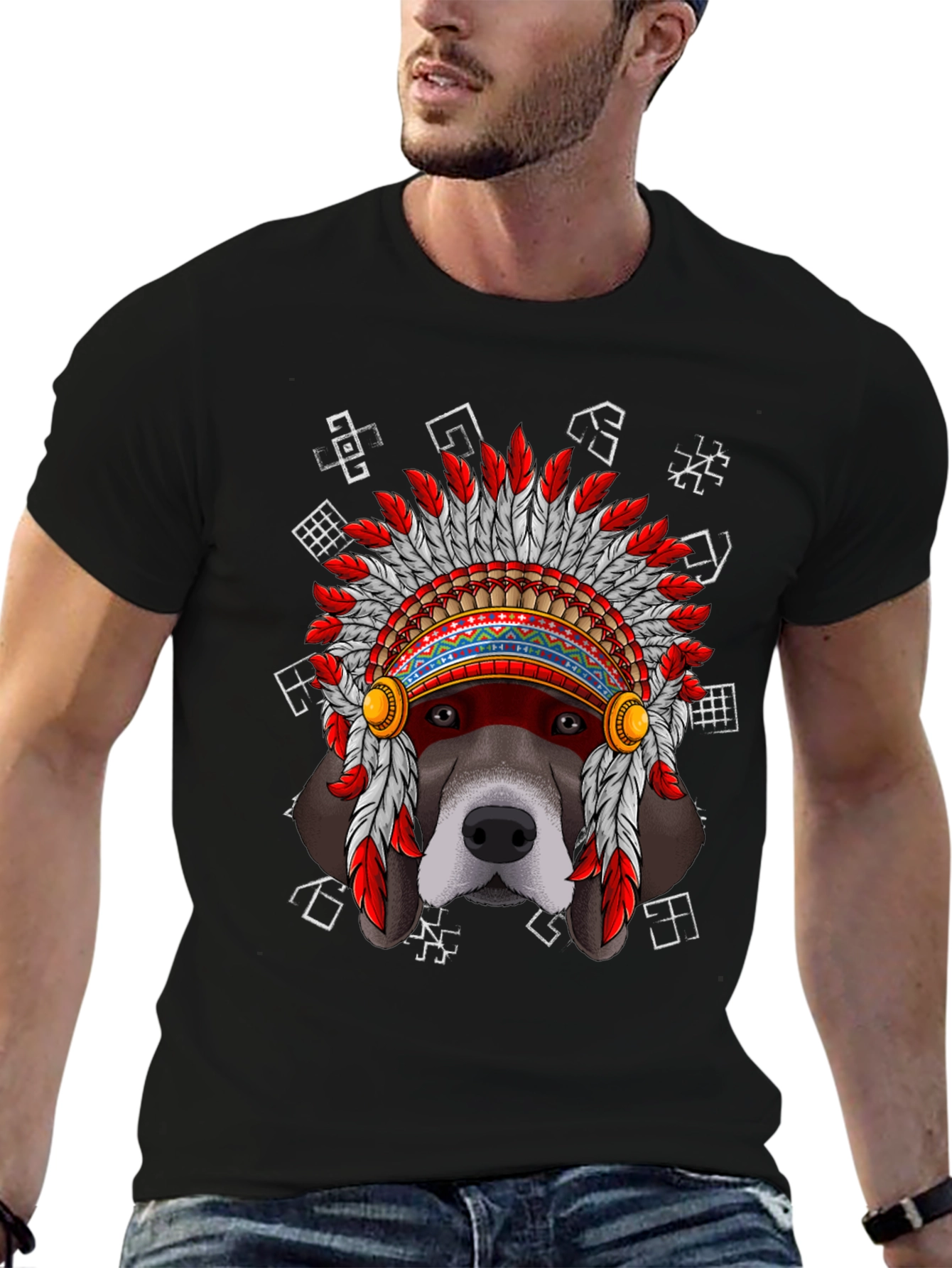 Black Dog Headdress T-Shirt view 6