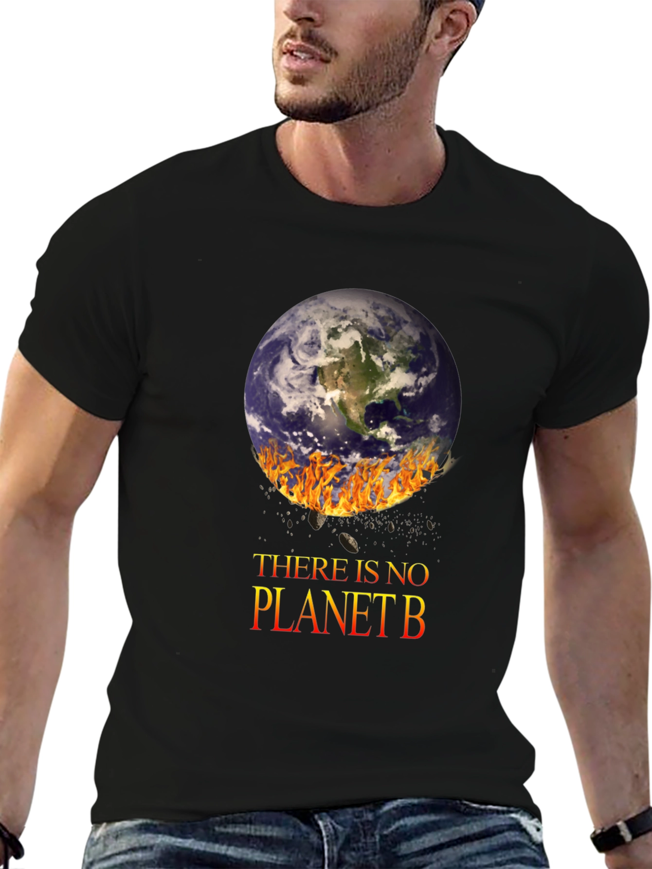 Black There is No Planet B T-Shirt view 6