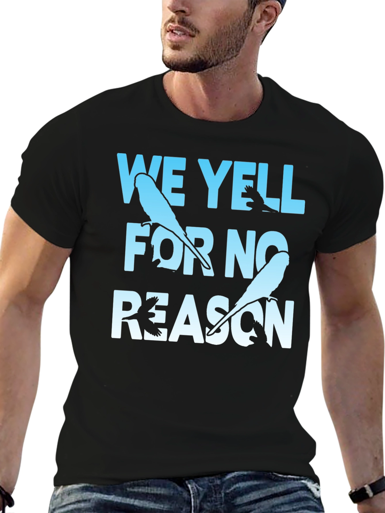 Black We Yell For No Reason Graphic Tee view 6