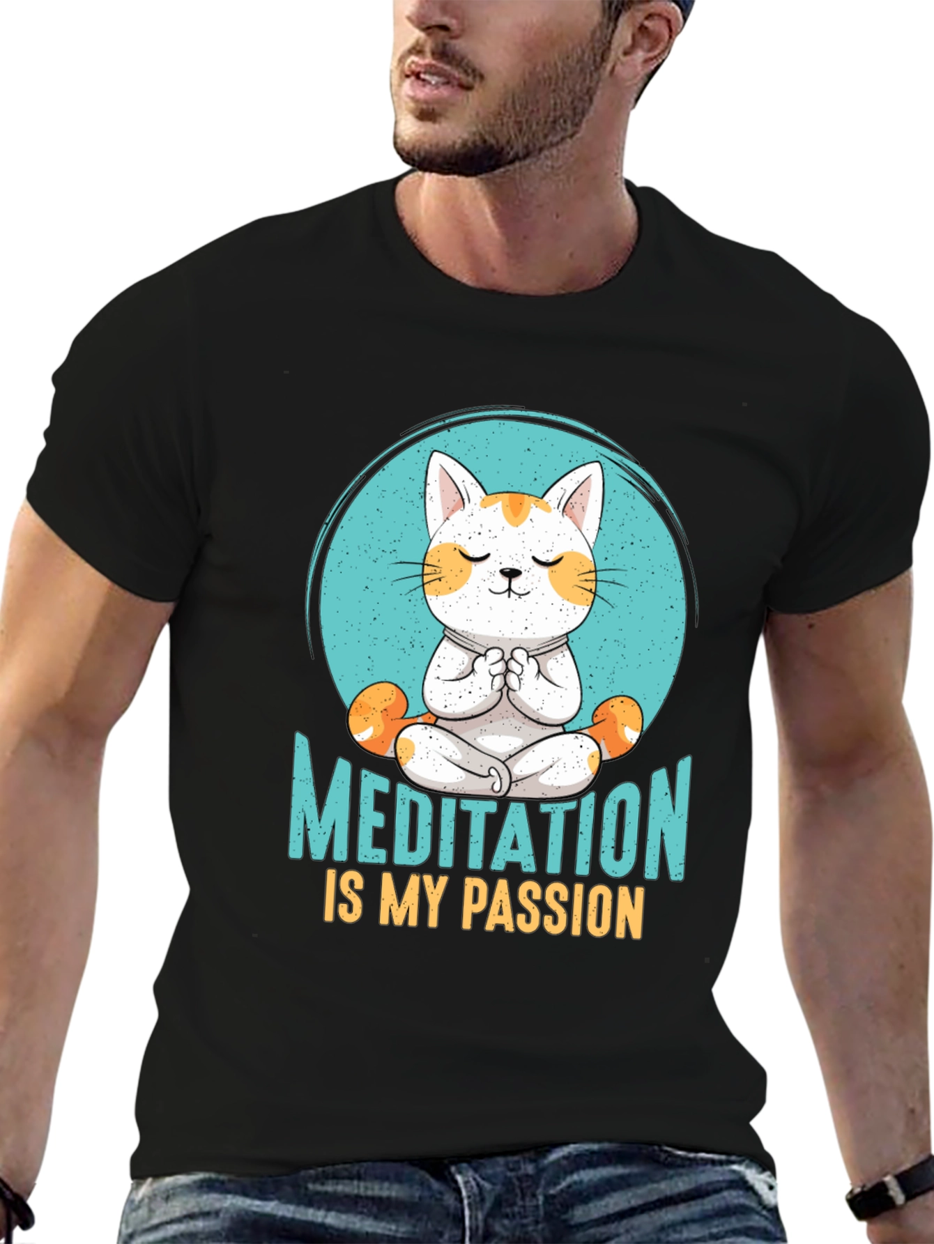 Meditation Cat T-Shirt: Find Your Zen - 6