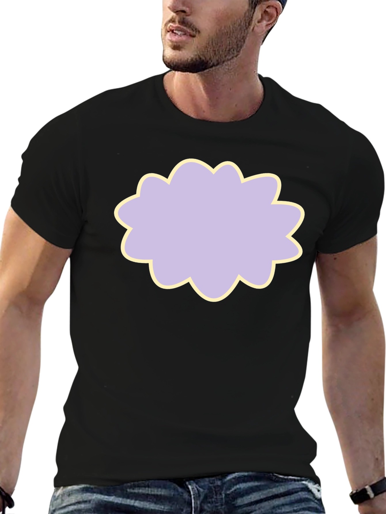 Black Lilac Cloud T-Shirt - Soft & Stylish view 6