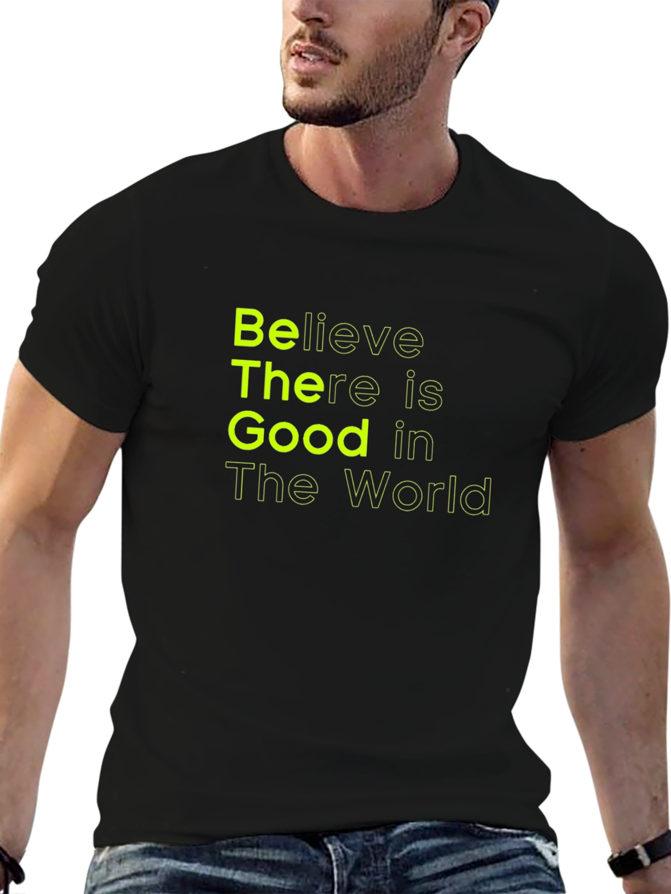 Black Believe There is Good T-Shirt - Black view 6