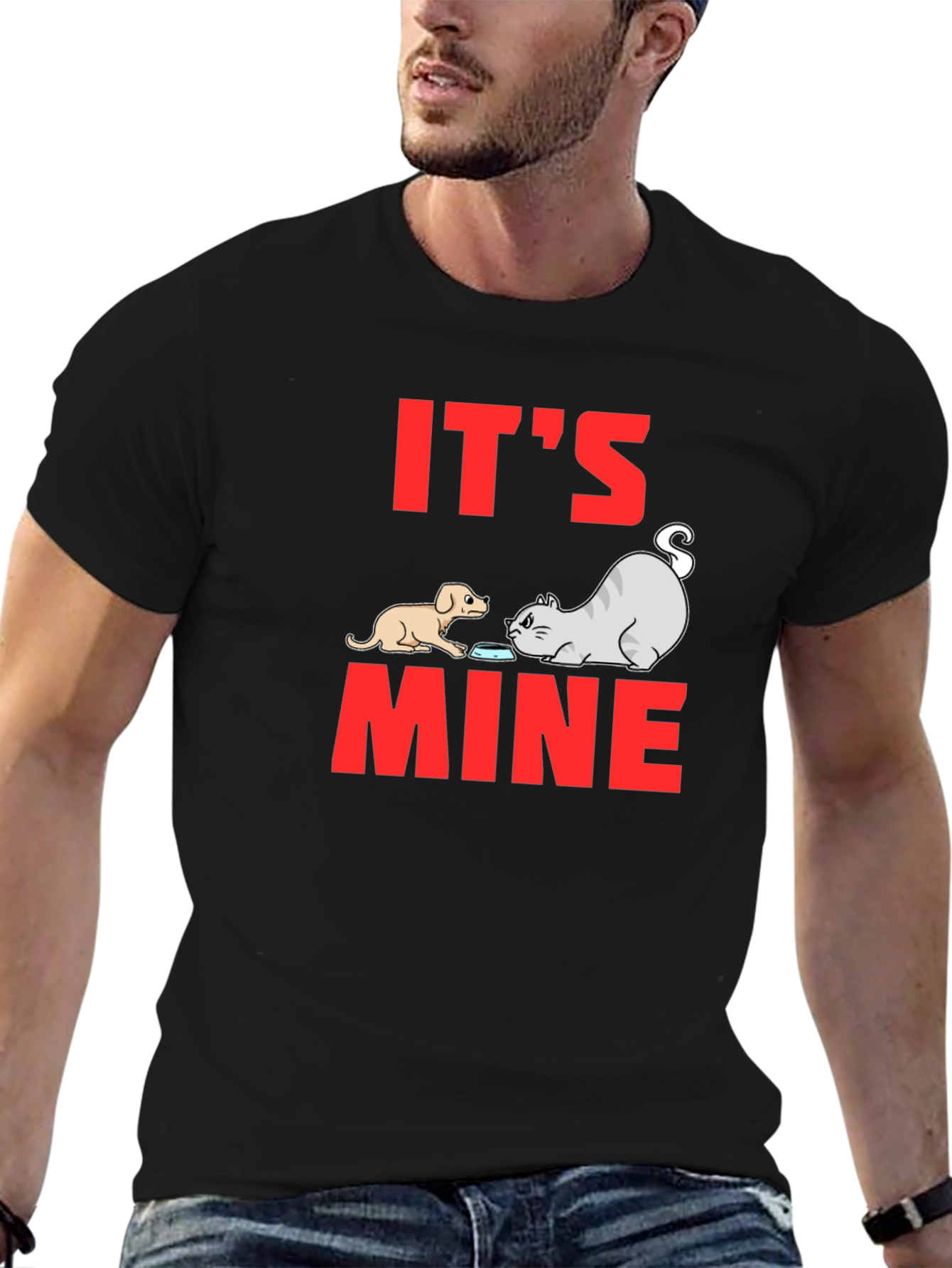 Black It's Mine Funny Animal Graphic Tee view 6