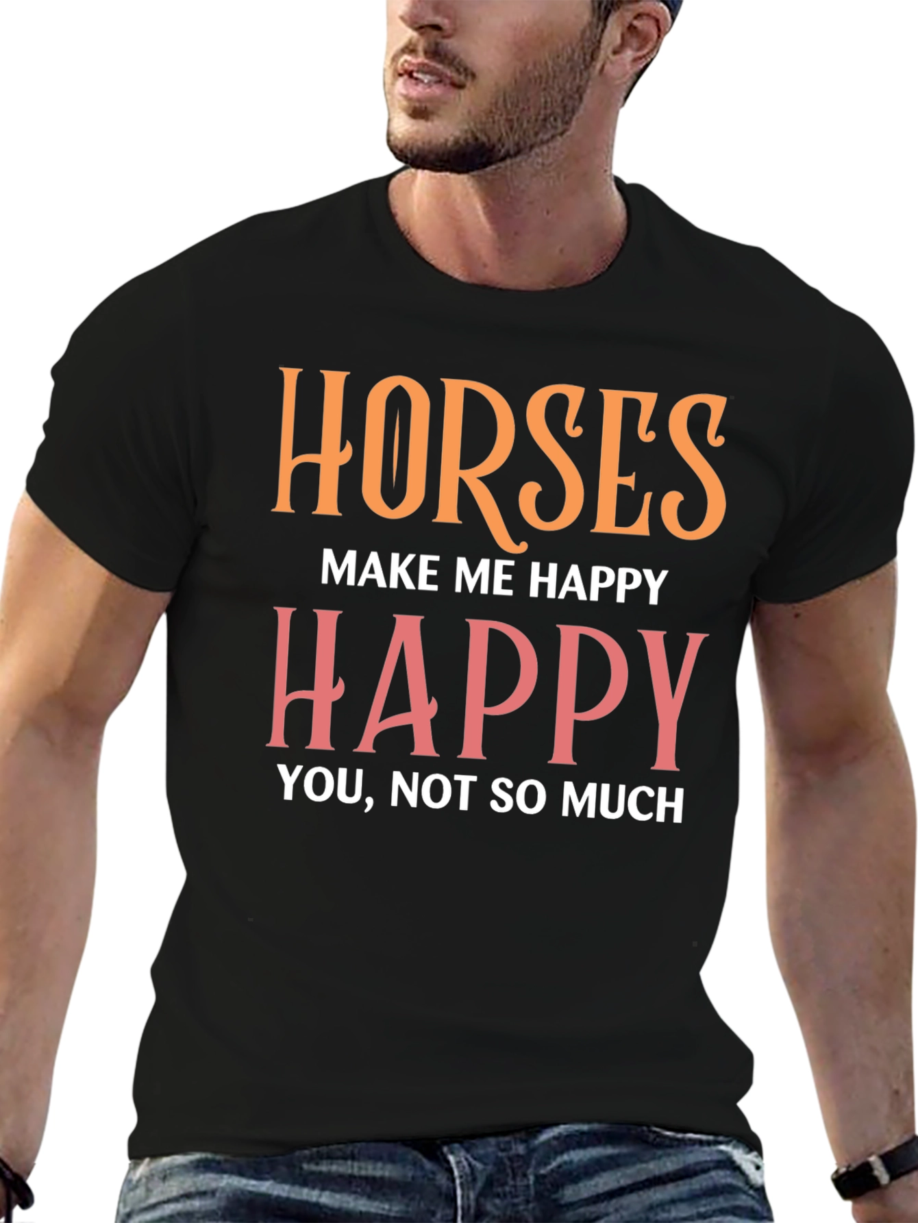 Black Horses Make Me Happy Graphic Tee view 6