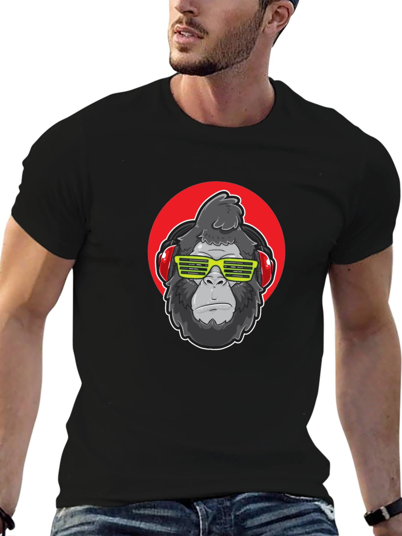 Black Cool Gorilla T-Shirt - DJ Ape Graphic Tee view 6