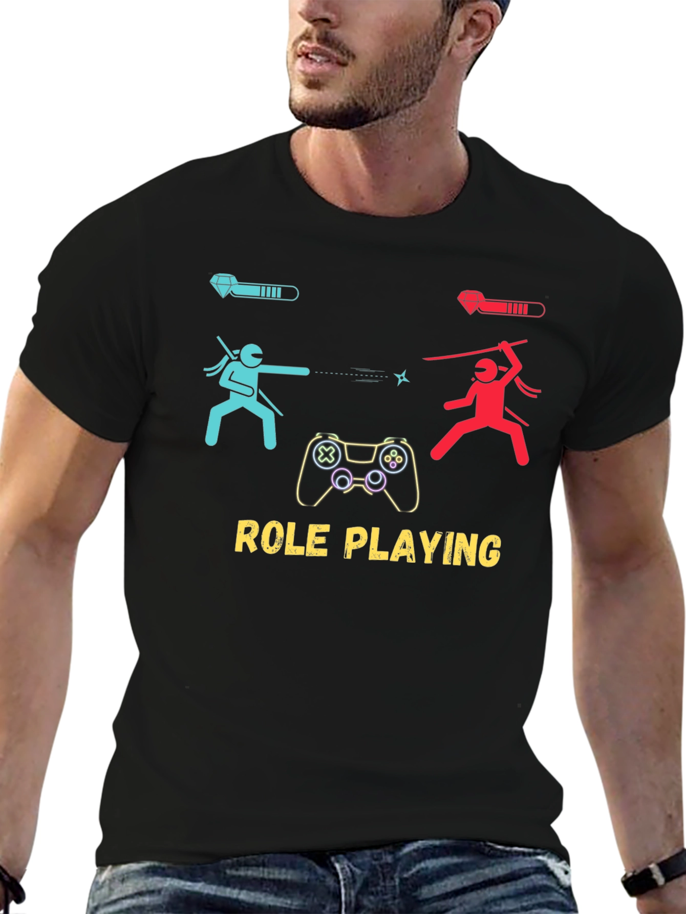 Black Role Playing Gamer T-Shirt view 6