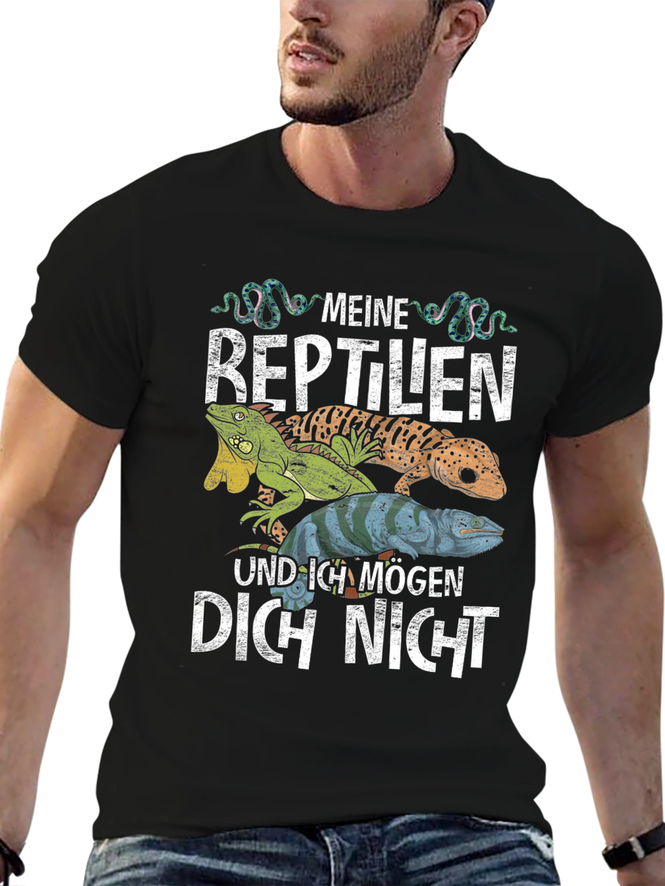 Black Reptile Lover Graphic Tee - Meine Reptilien T-Shirt view 6