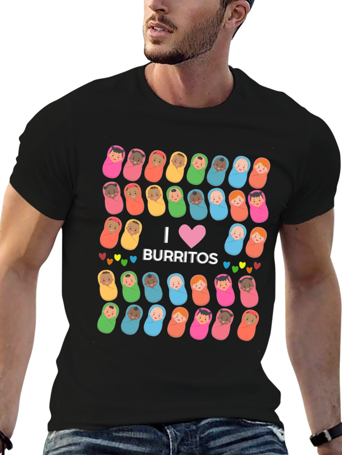 Black I Love Burritos Baby T-Shirt view 6