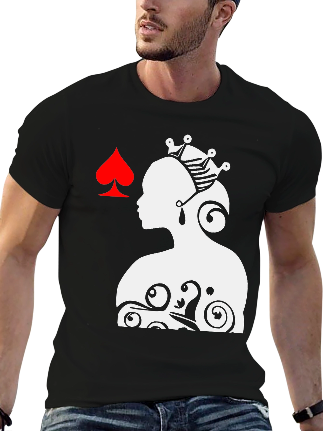 Queen of Spades Graphic Tee - Black - 6