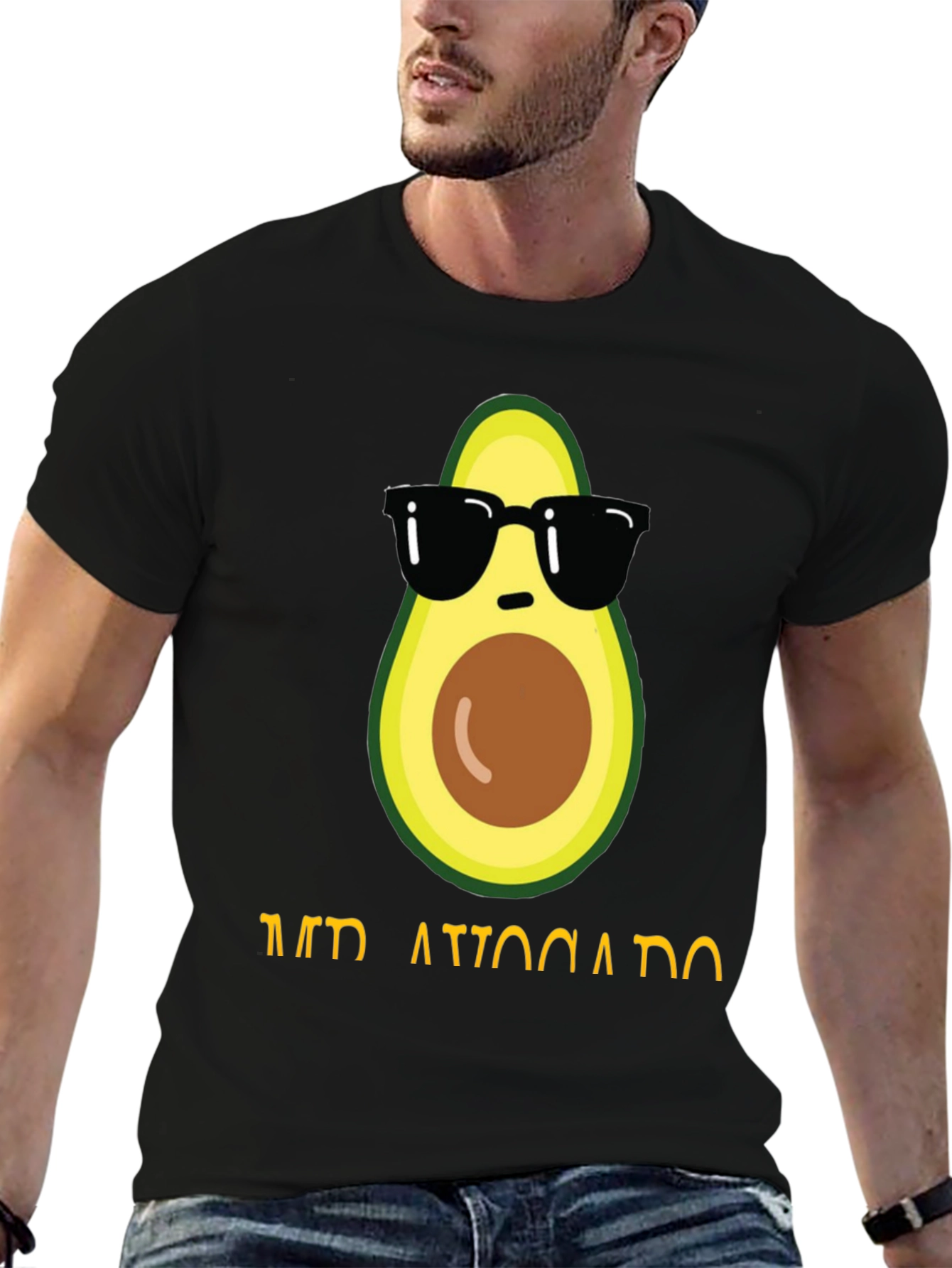 Black Cool Avocado Graphic T-Shirt view 6