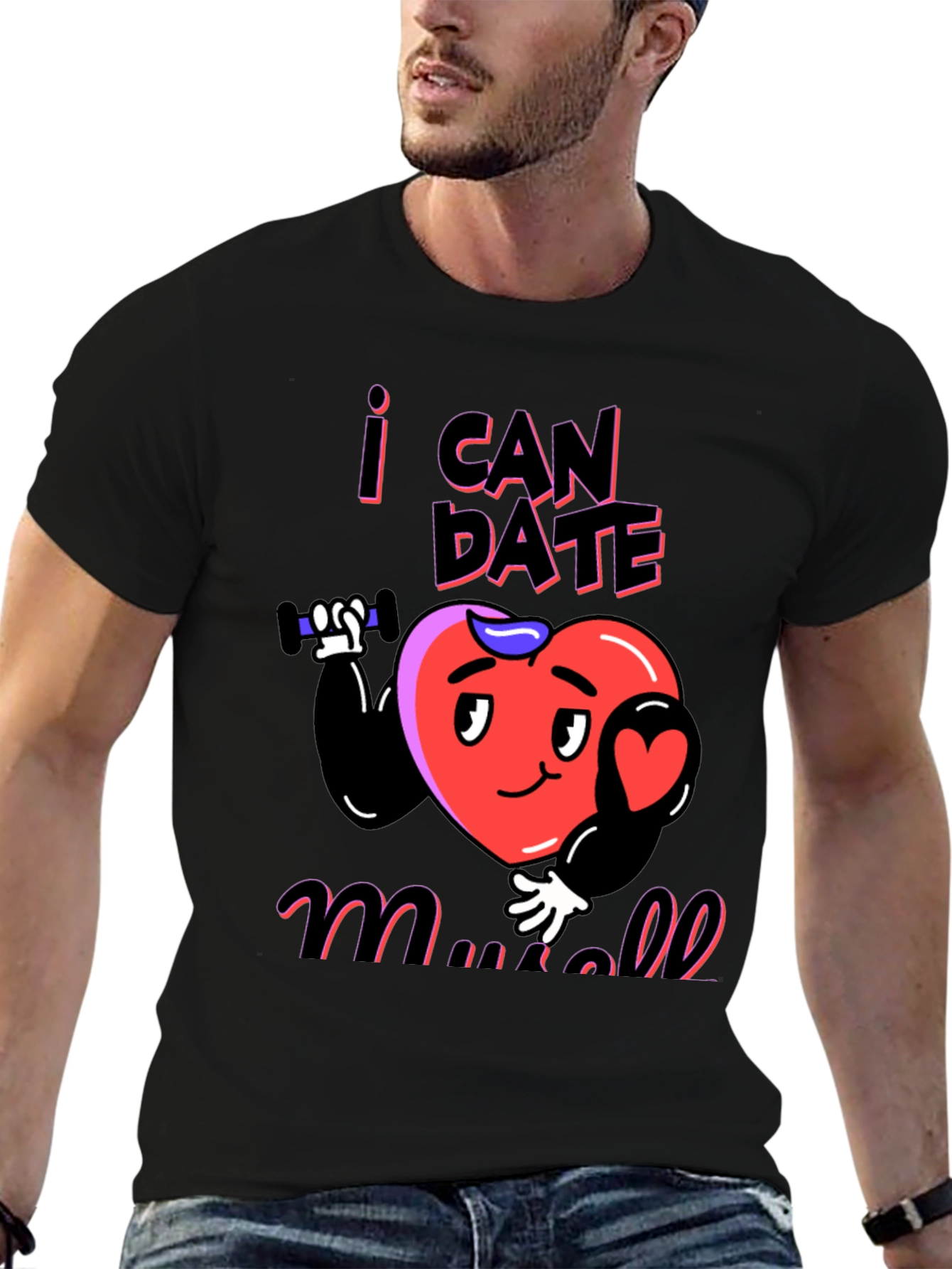 Black I Can Date Myself T-Shirt view 6