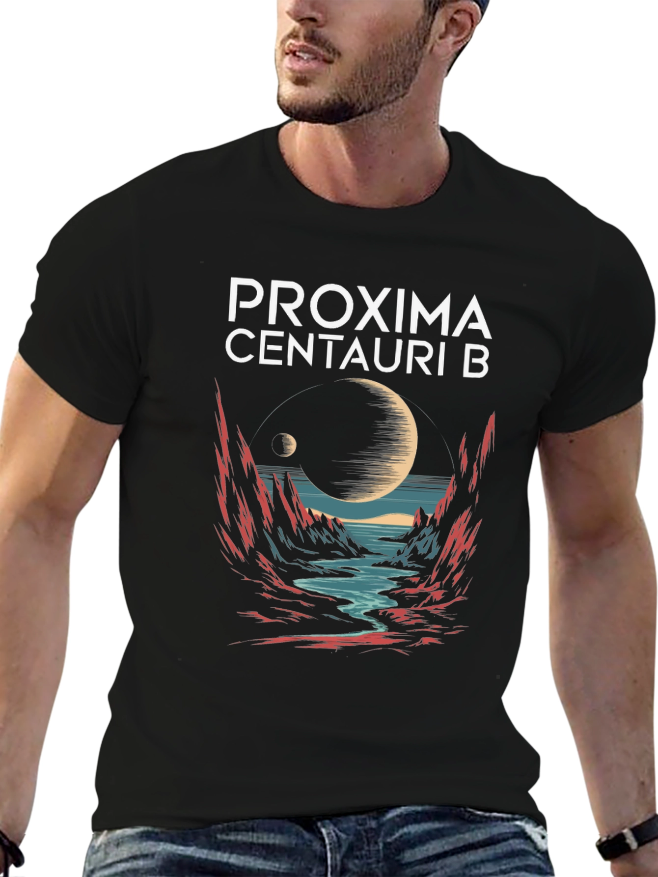 Black Proxima Centauri B Graphic T-Shirt view 6