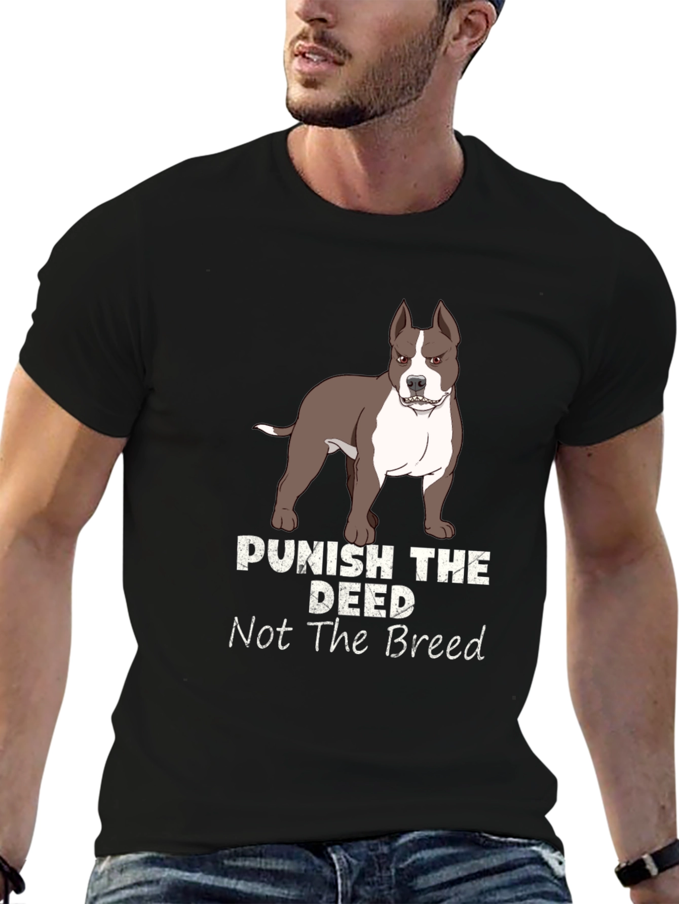 Black Punish the Deed, Not the Breed T-Shirt view 6