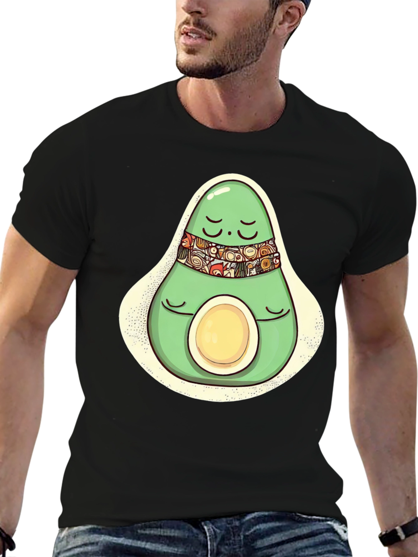 Black Relaxed Avocado Graphic T-Shirt view 6