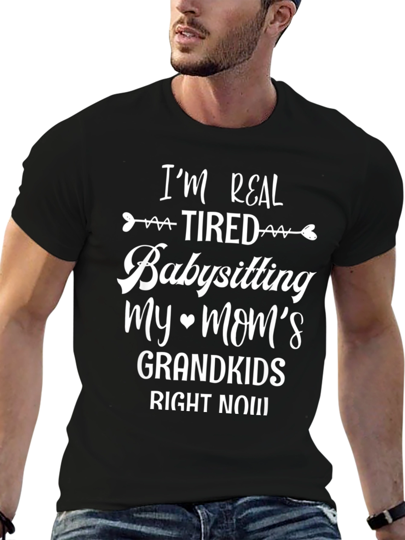 Black Funny Grandkids Babysitting T-Shirt view 6