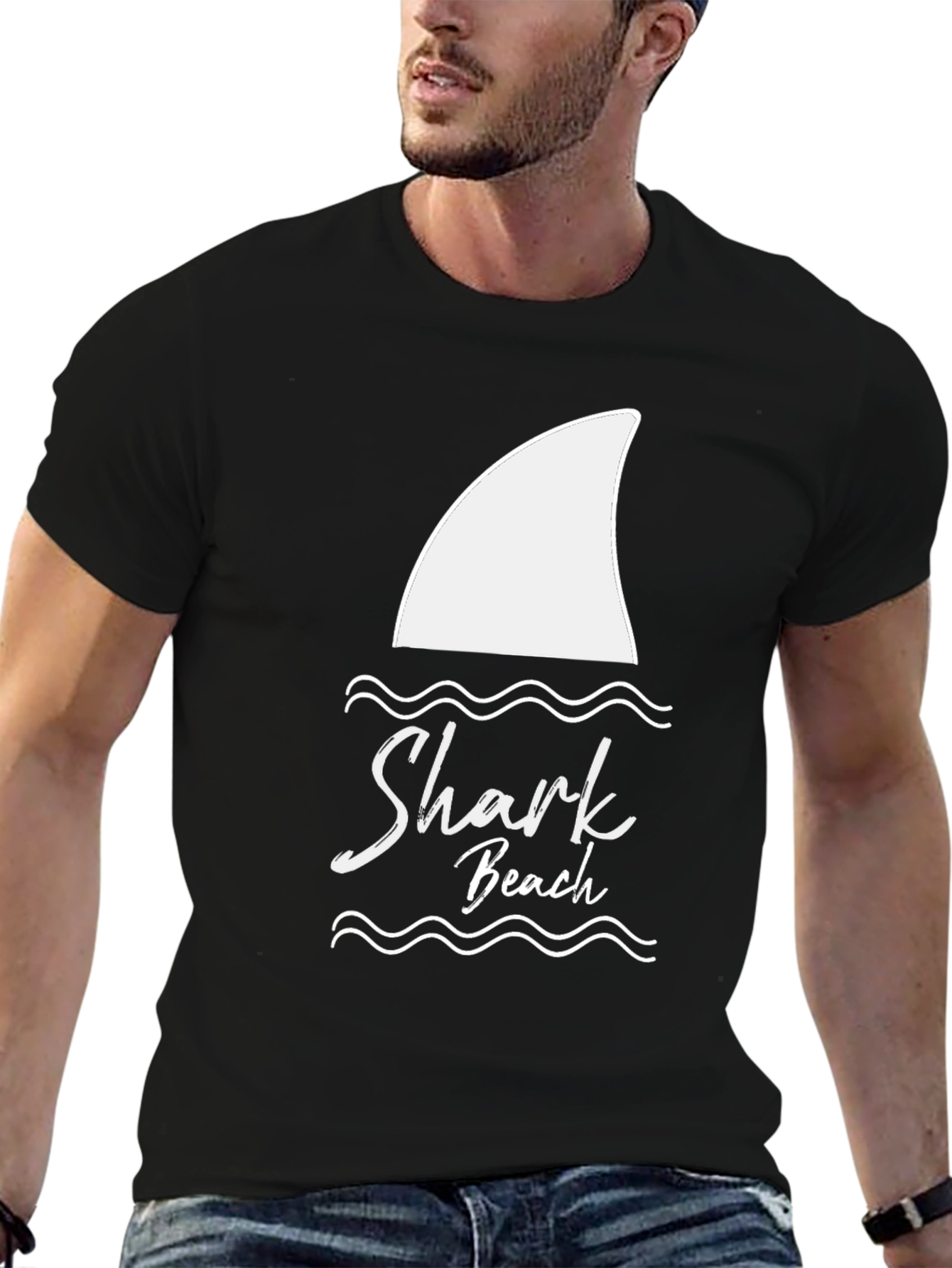 Black Shark Beach Graphic Tee - Black view 6