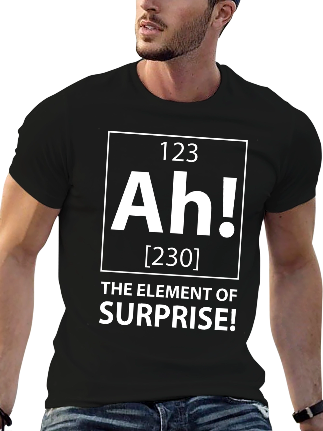 Black Funny Element of Surprise Graphic T-Shirt view 6