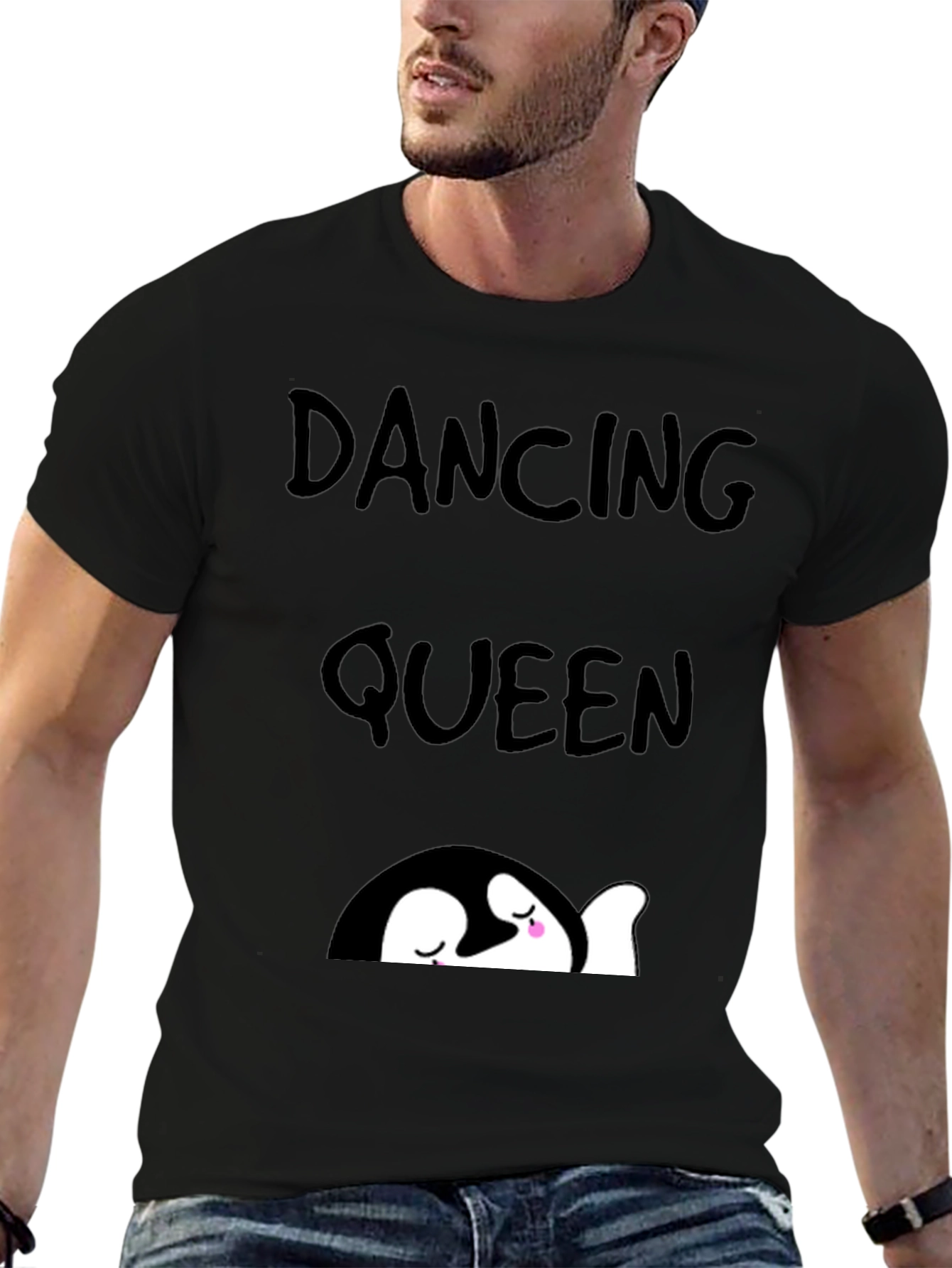 Black Dancing Queen Penguin Graphic Tee view 6
