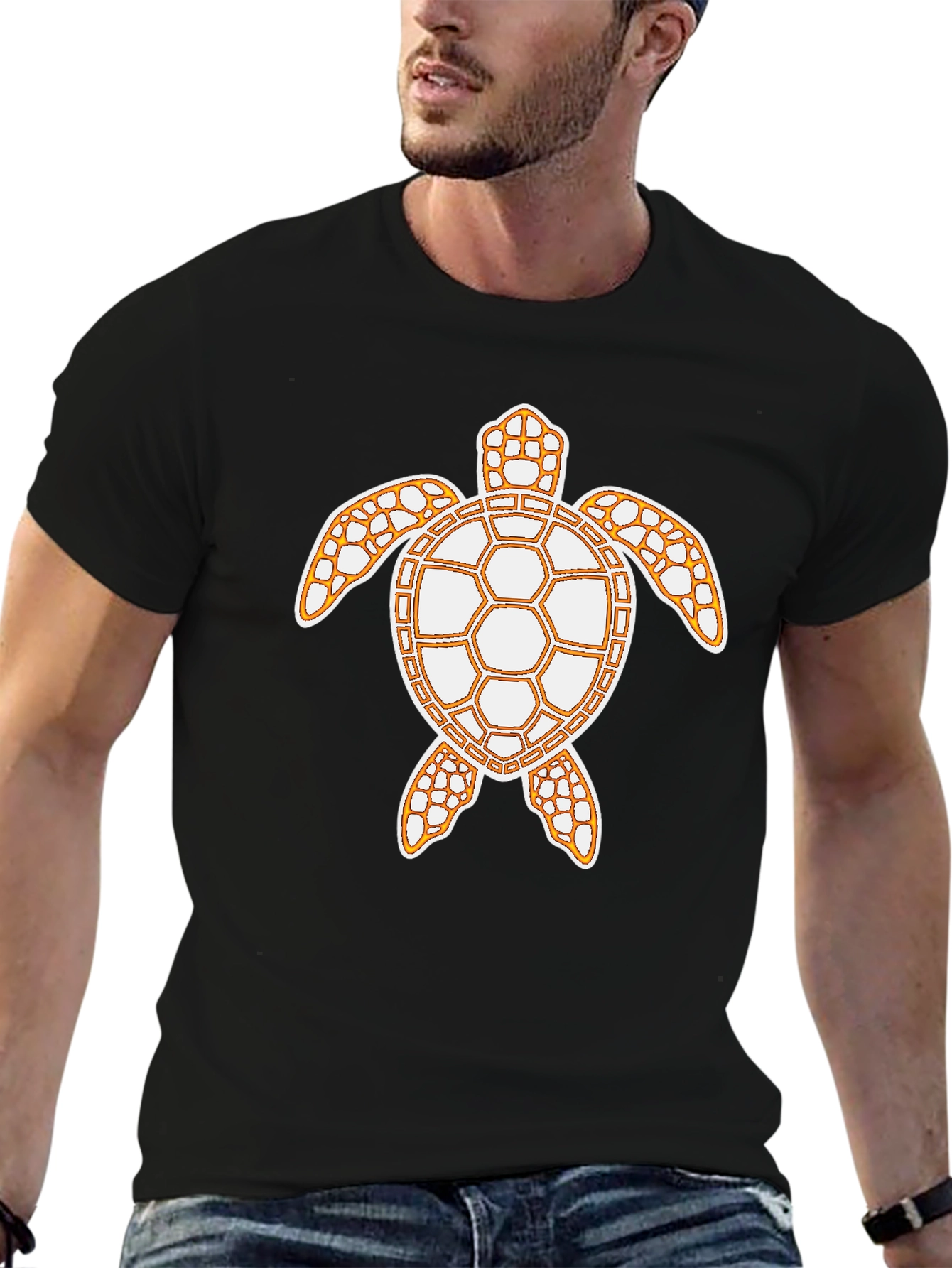 Black Turtle Graphic Print Black T-Shirt view 6
