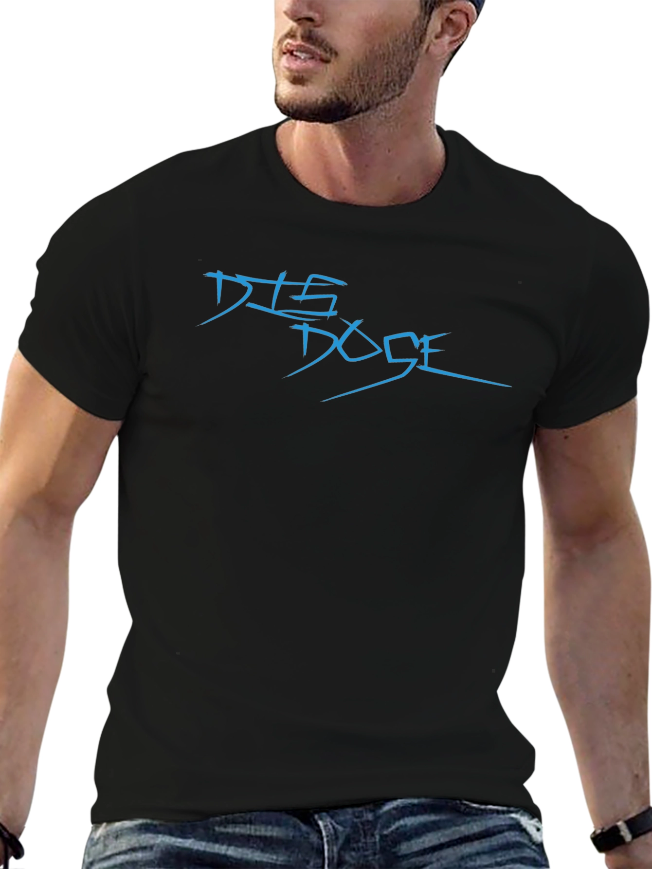 Black DTS Dose Black T-Shirt: Modern Graphic Tee view 6