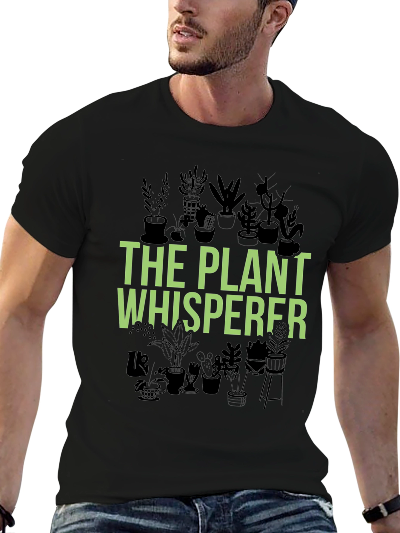 Black The Plant Whisperer Graphic T-Shirt view 6