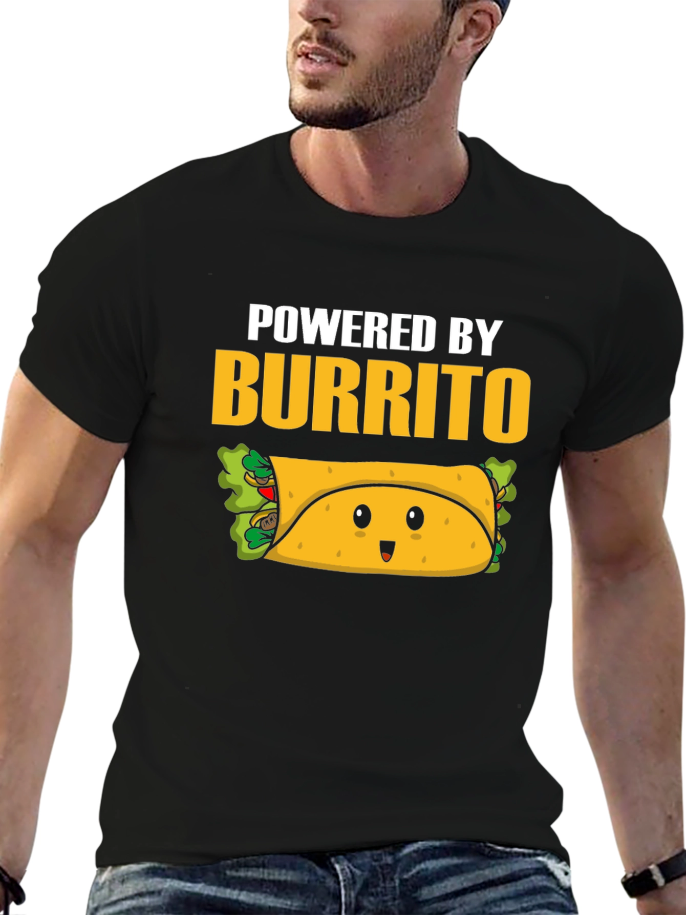 Black Powered by Burrito Graphic Tee view 6
