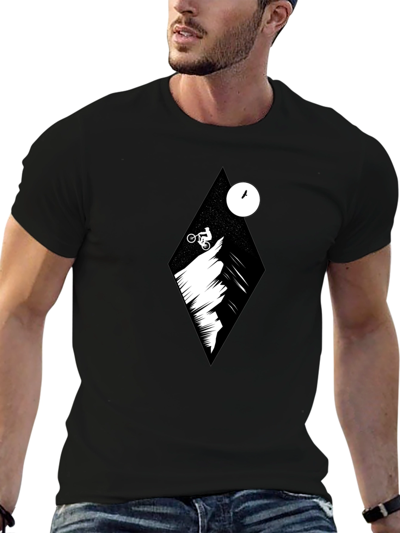 Black Mountain Biker Graphic Tee - Black view 6