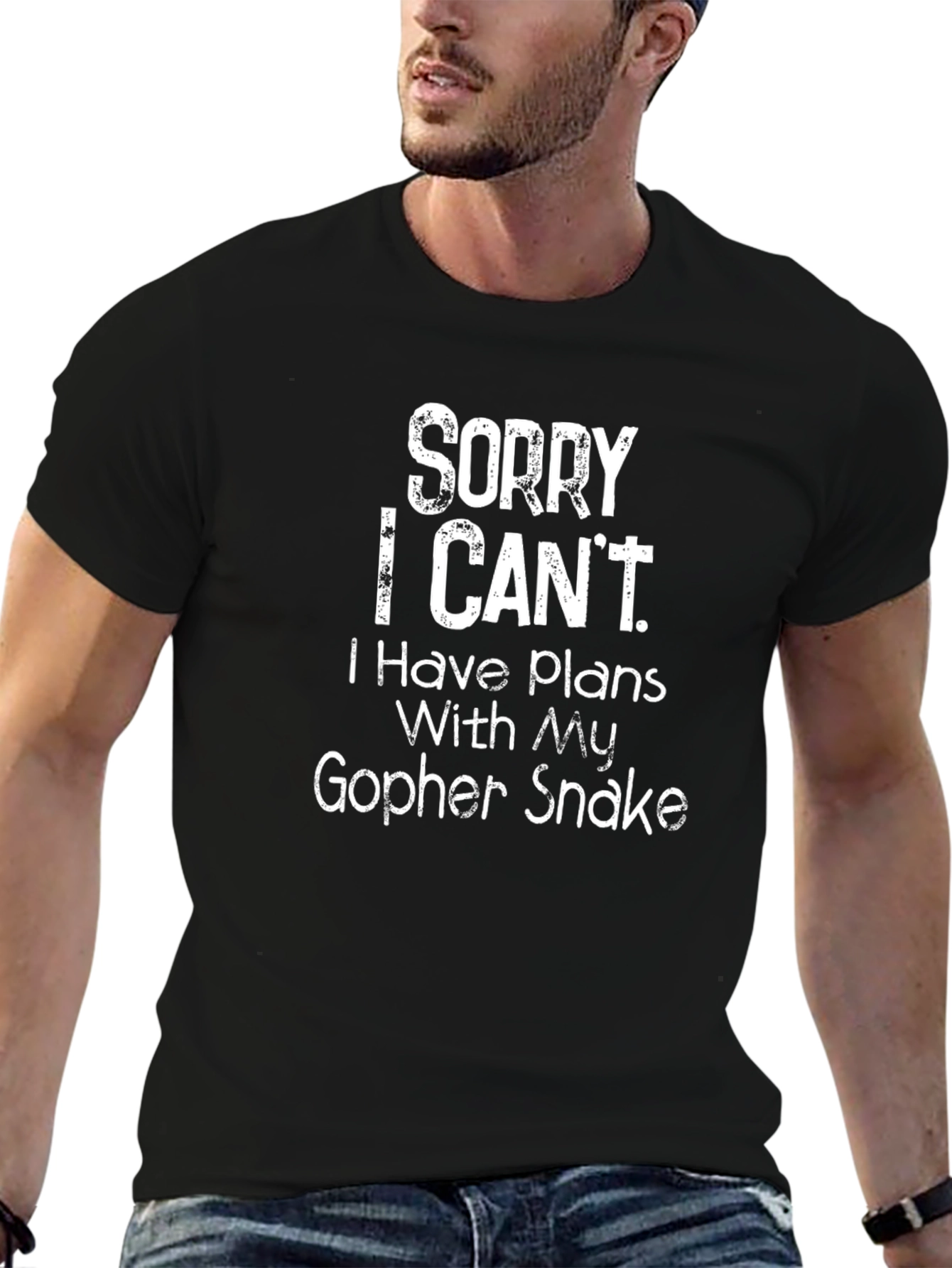 Black Sorry I Can't Gopher Snake T-Shirt view 6