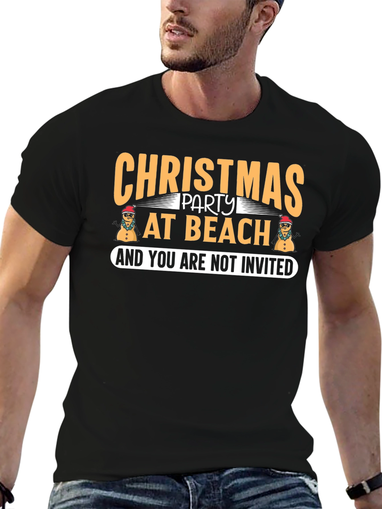 Black Christmas Party at Beach T-Shirt - You're Not Invited! view 6