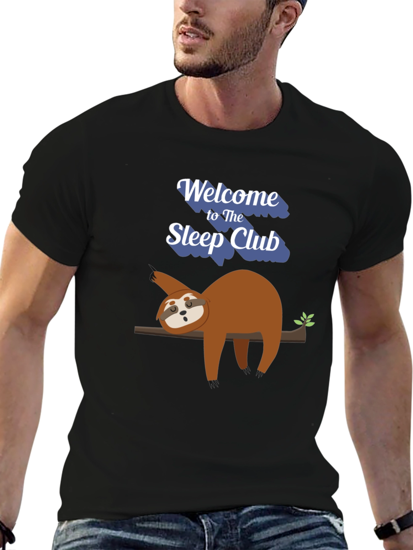 Black Sleep Club Sloth Graphic T-Shirt - Relaxed Fit view 6