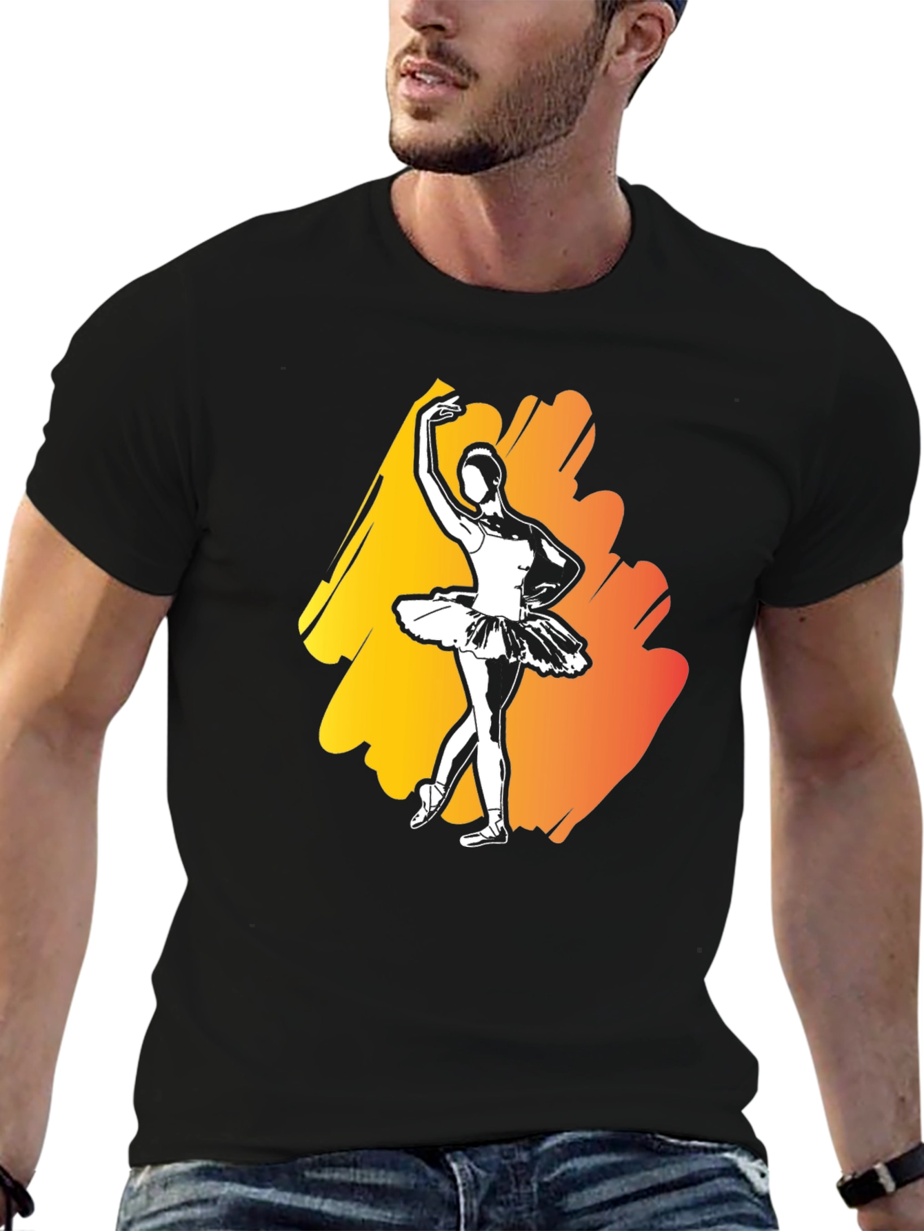 Black Ballerina Graphic Tee - Men's Black T-Shirt view 6