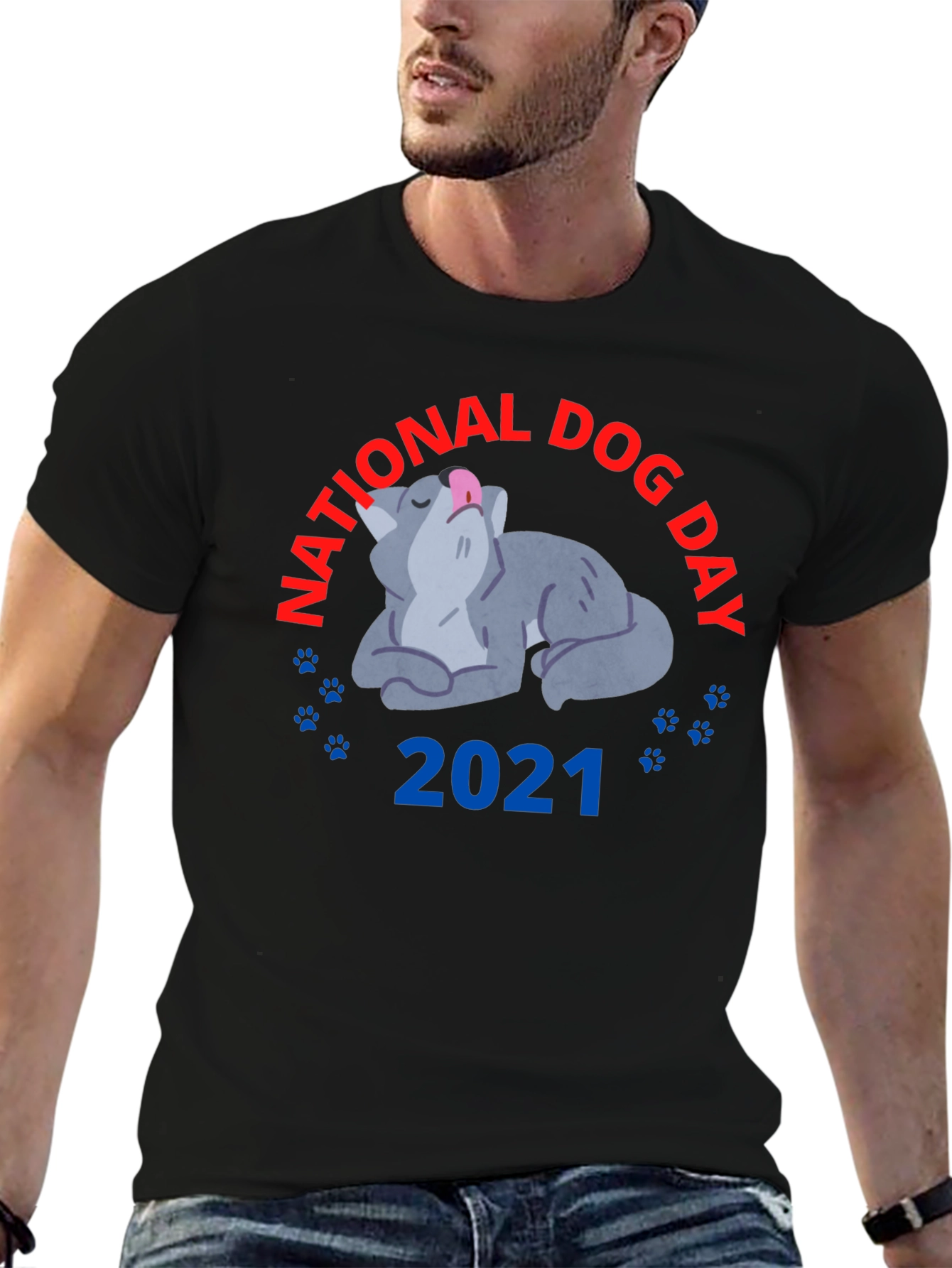 Black National Dog Day 2021 T-Shirt view 6