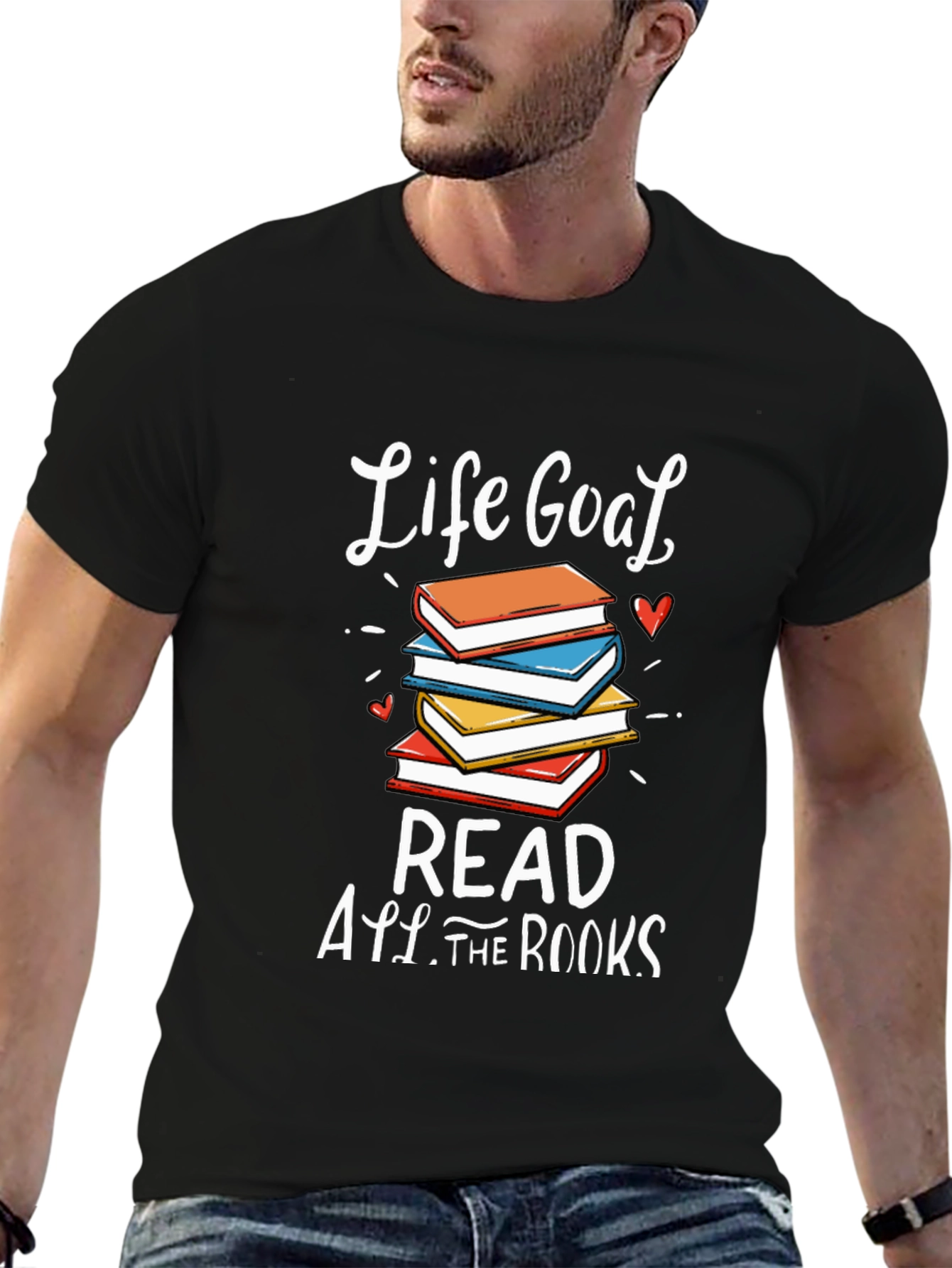 Black Life Goal Read All The Books T-Shirt view 6