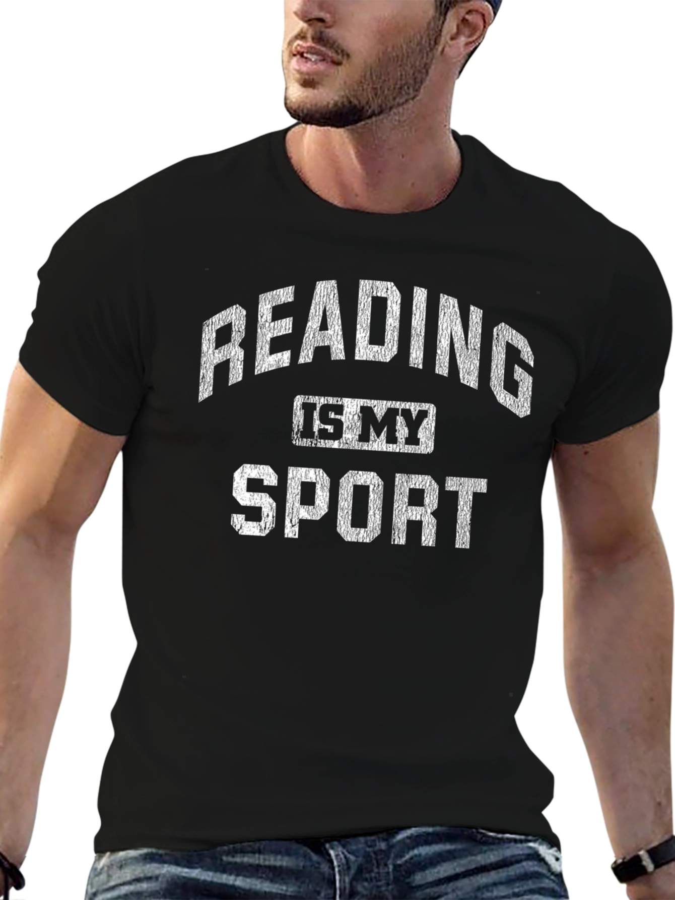Black Reading is My Sport Graphic T-Shirt view 6