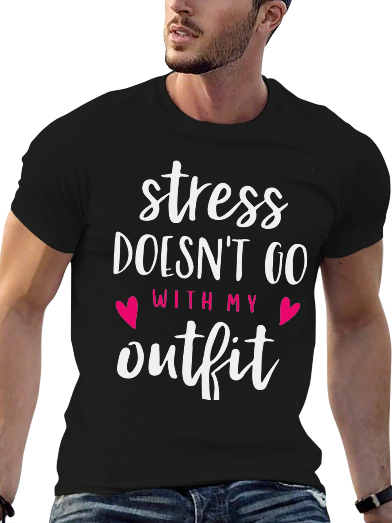 Black Stress Doesn't Go With My Outfit Graphic Tee view 6