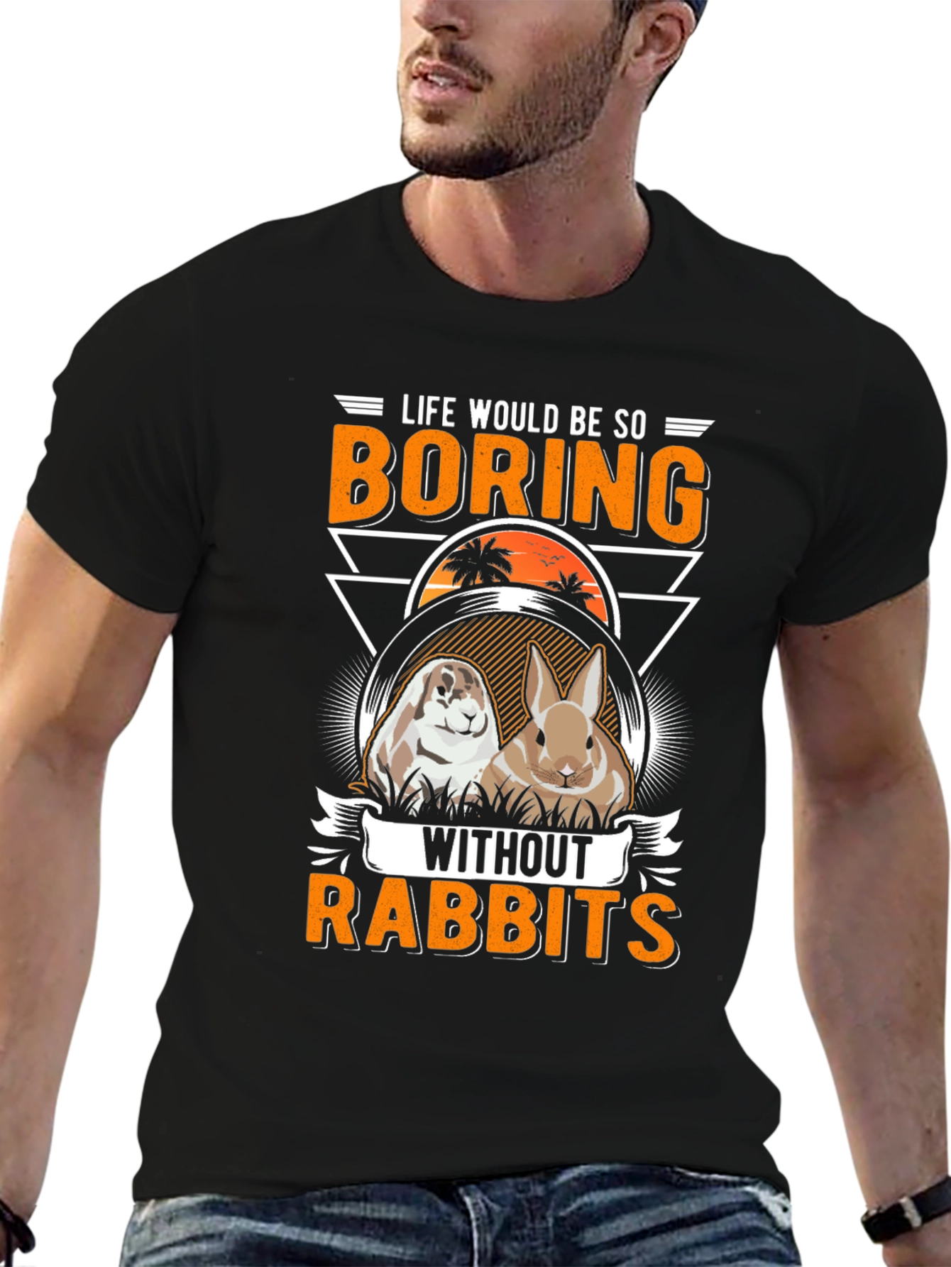 Black Life Would Be So Boring Without Rabbits T-Shirt view 6