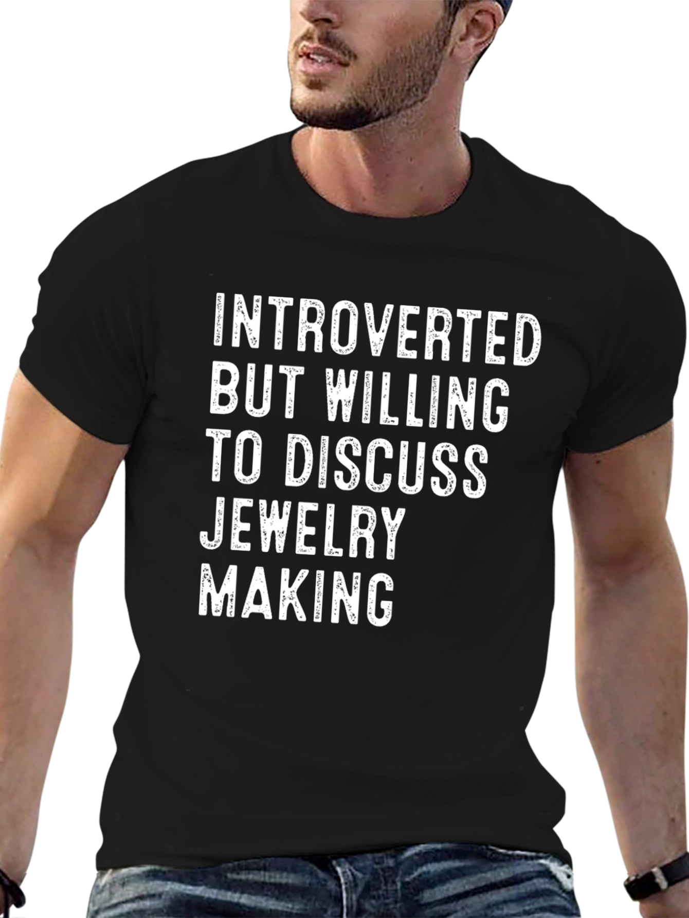 Black Introverted Jewelry Making T-Shirt view 6