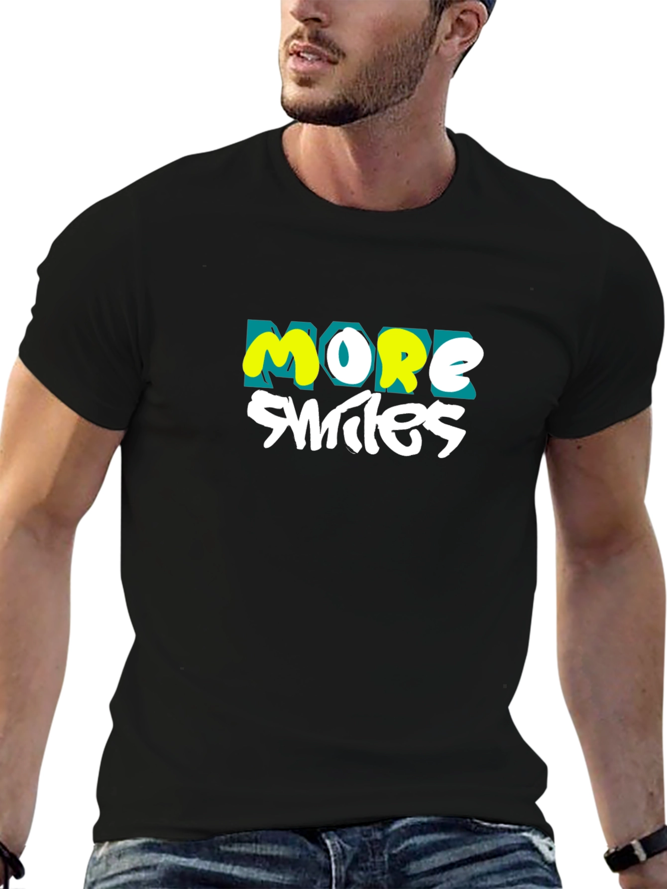 Black More Smiles Graphic T-Shirt - Black view 6