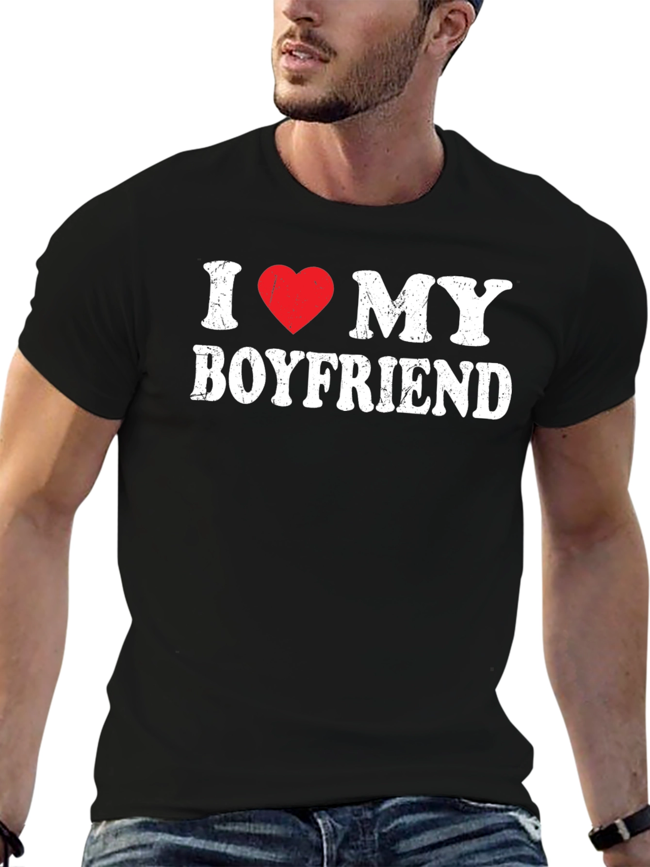Black I Love My Boyfriend T-Shirt view 6