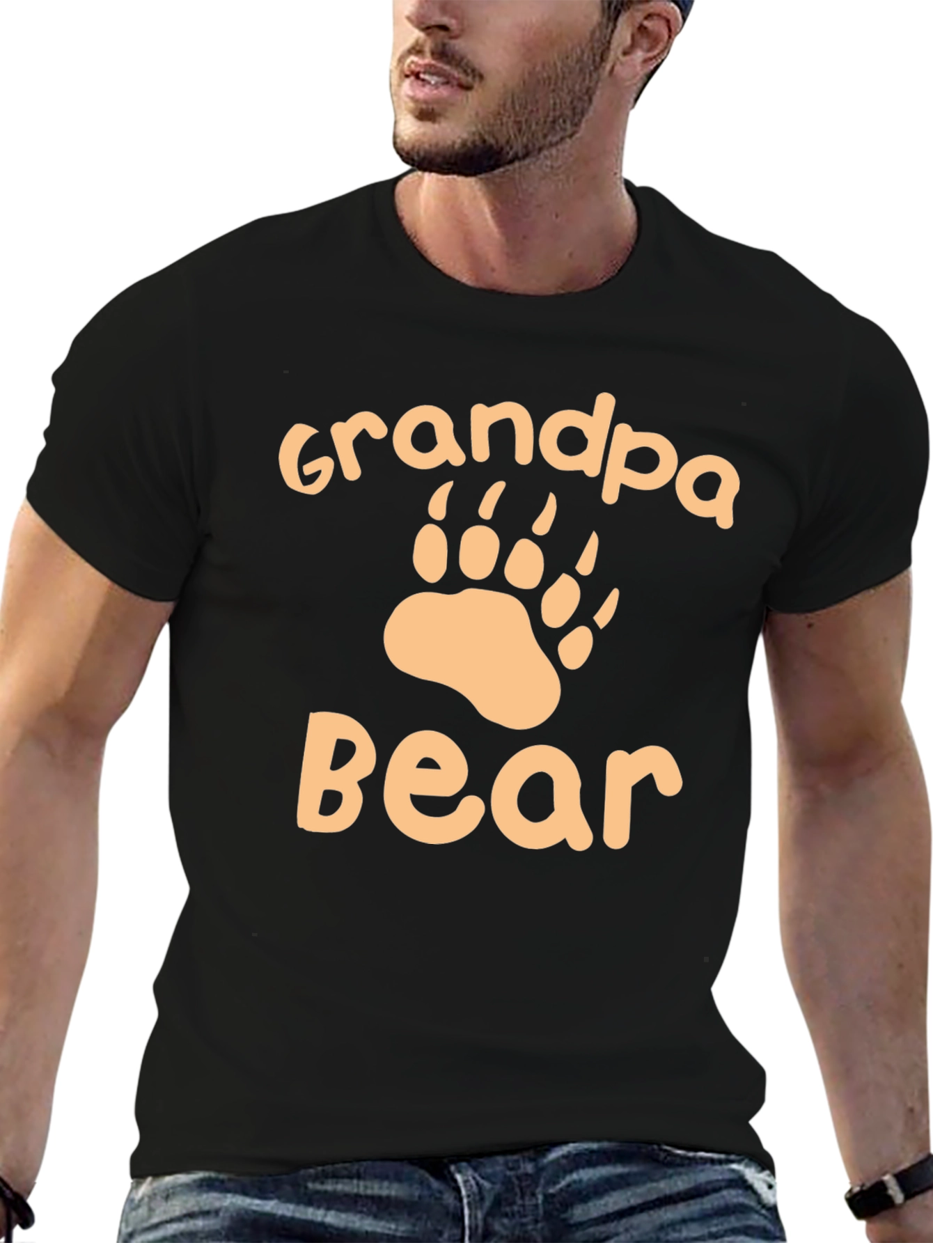 Black Grandpa Bear Graphic T-Shirt view 6
