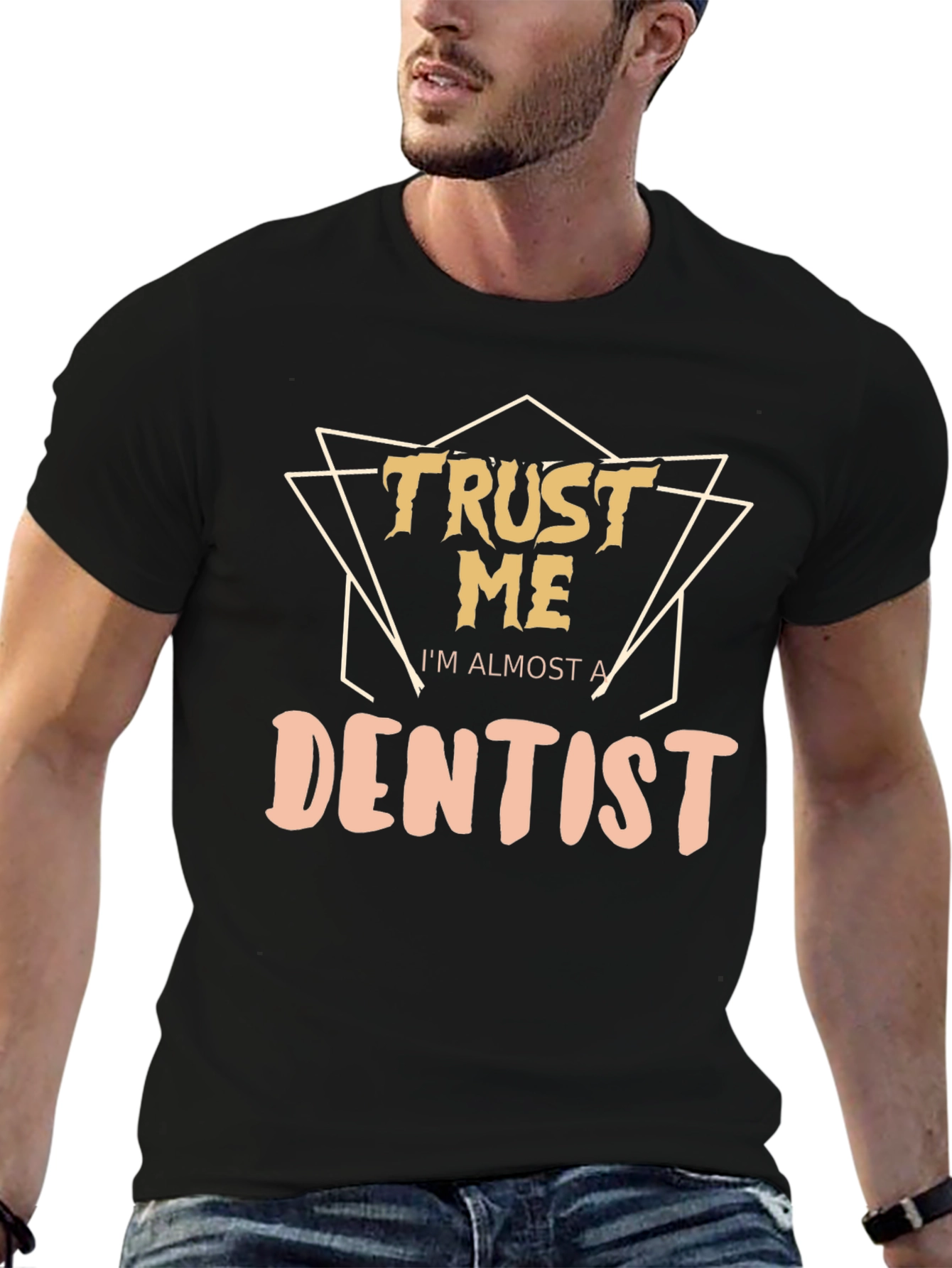 Black Trust Me I'm Almost a Dentist T-Shirt - Black Cotton Tee view 6