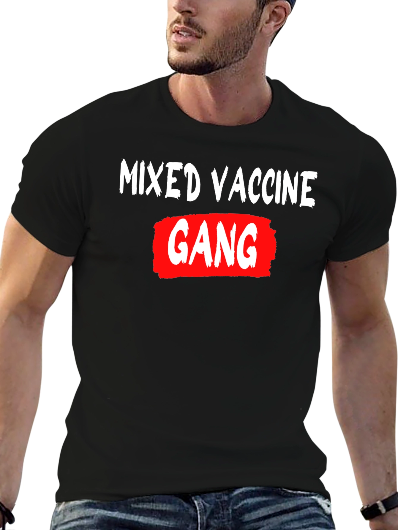 Black Mixed Vaccine Gang Graphic T-Shirt view 6
