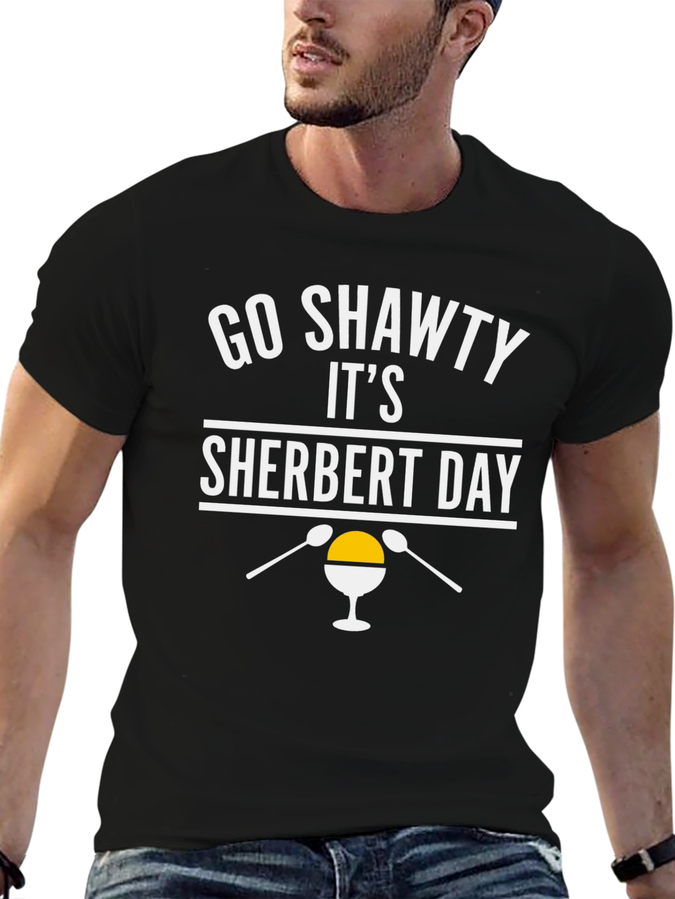 Black Go Shawty It's Sherbert Day Black Graphic T-Shirt view 6