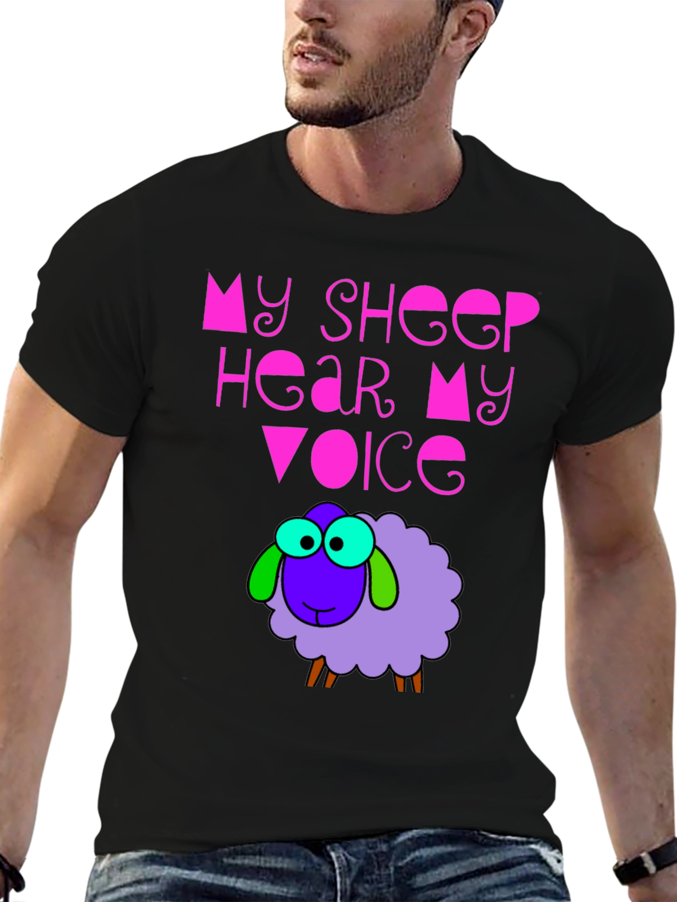 Black My Sheep Hear My Voice Graphic Tee view 6