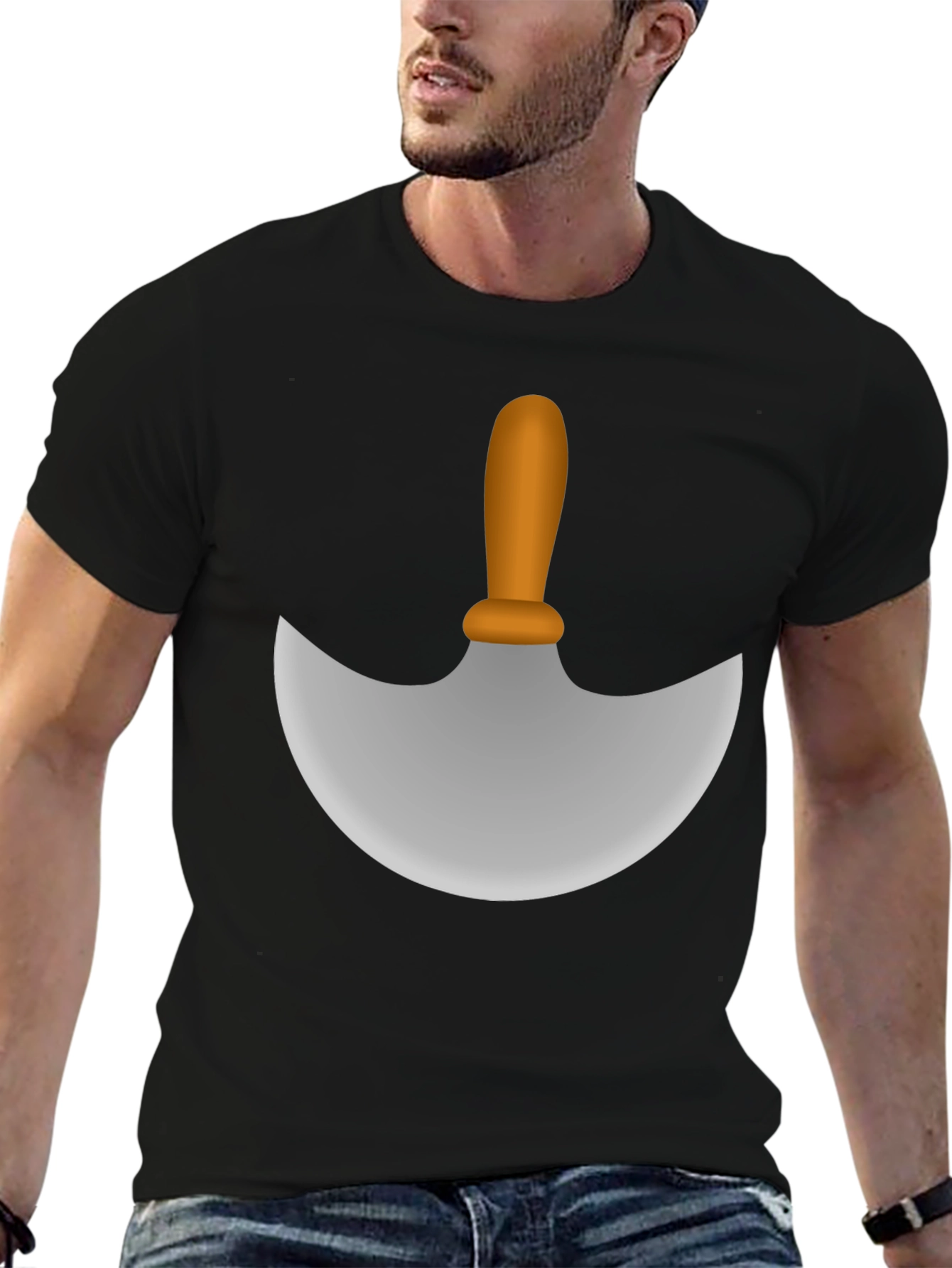 Black Chef's Moon Knife Graphic Tee view 6