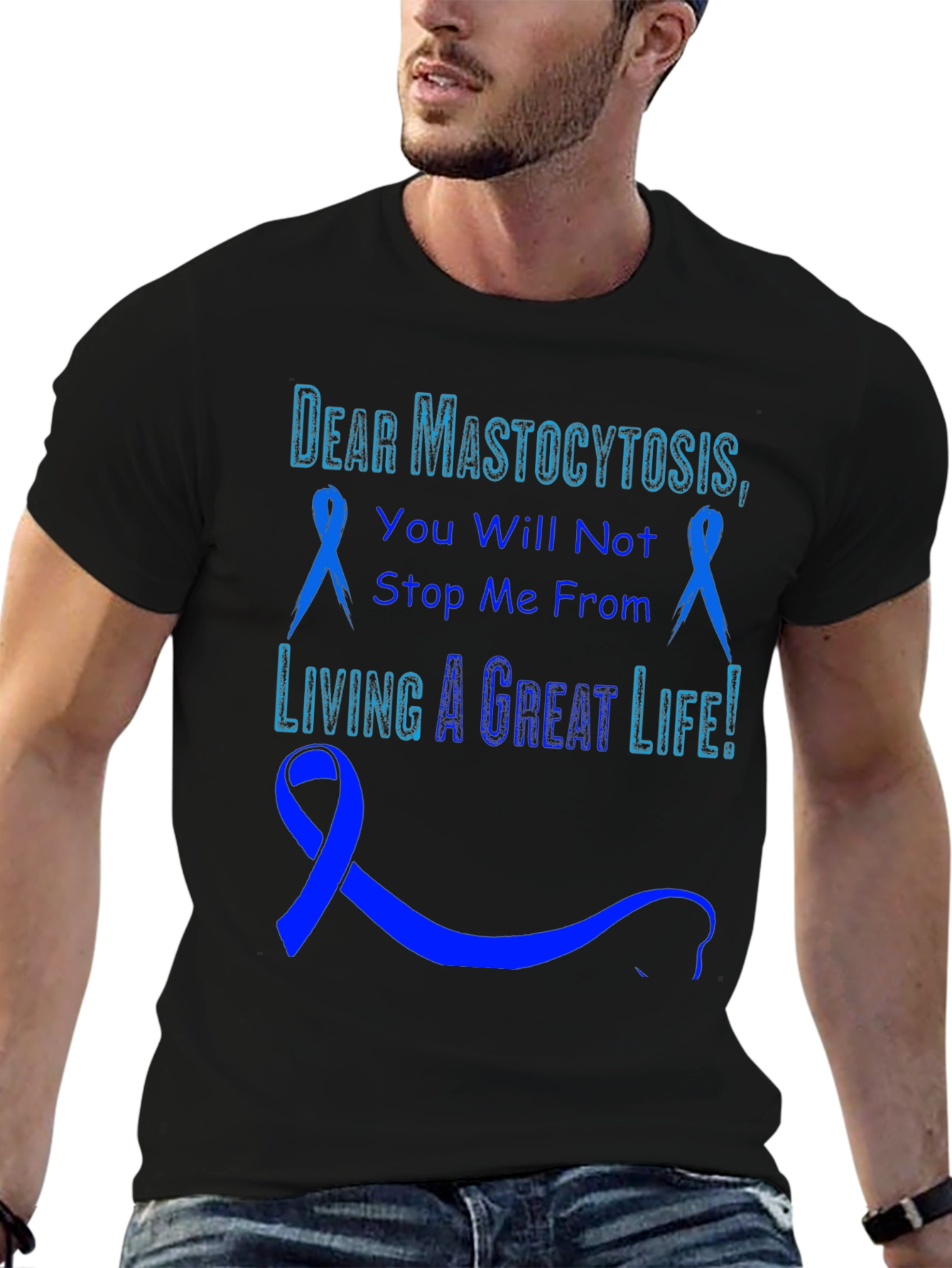Black Mastocytosis Awareness T-Shirt view 6