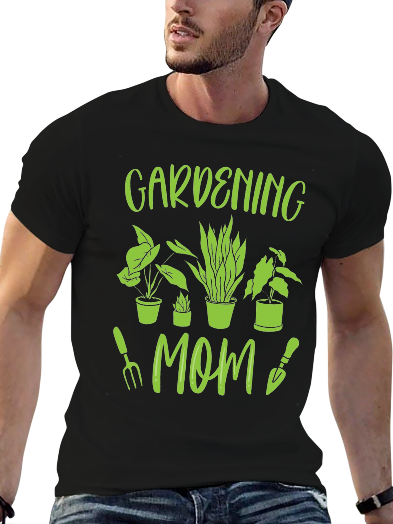 Black Gardening Mom T-Shirt - Plant Lover Apparel view 6