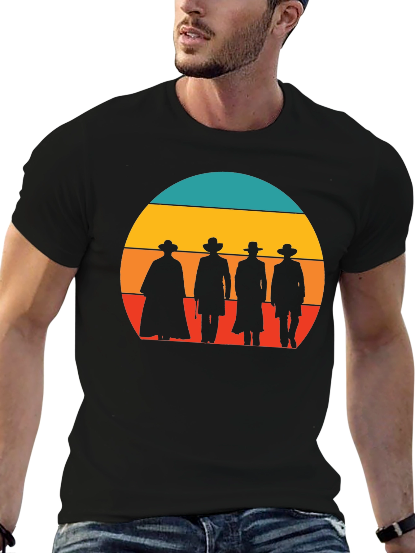Black Tombstone Cowboys Graphic T-Shirt view 6